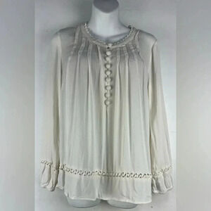 Daniel Rainn Pleated Long Sleeve Top